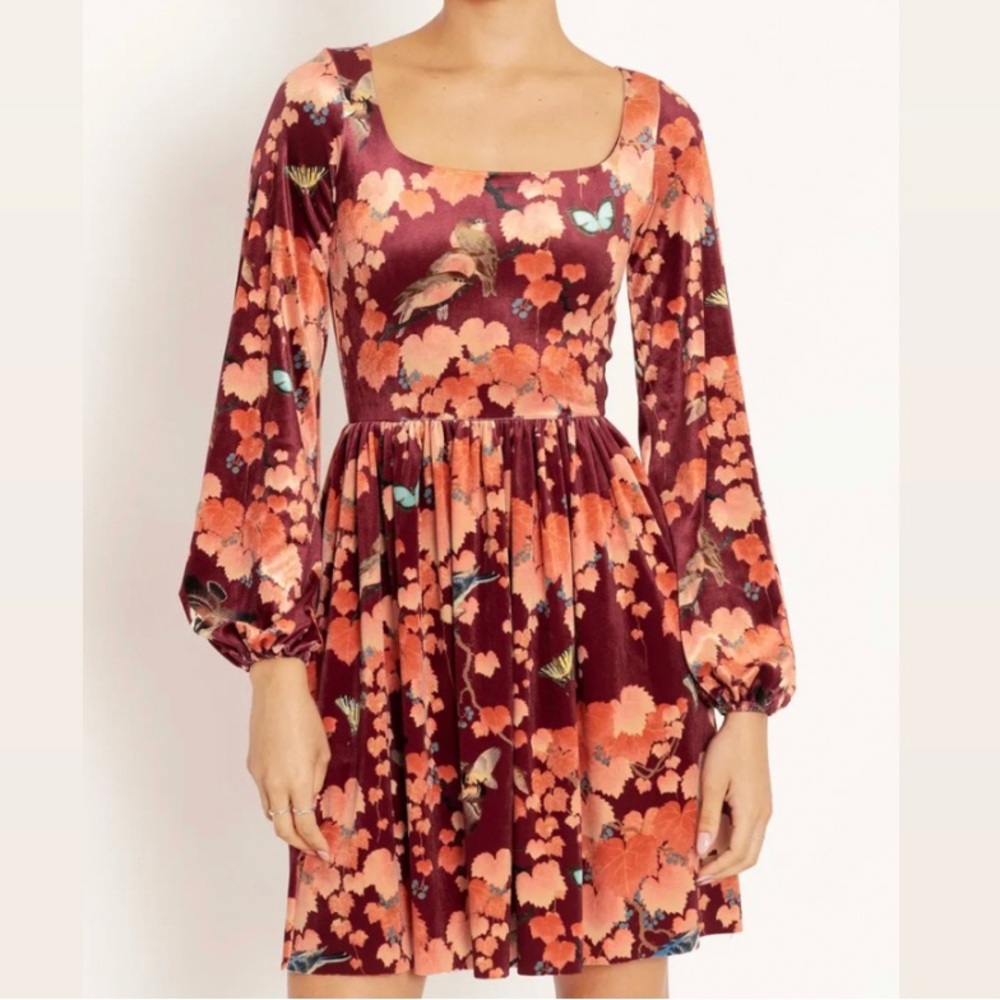 BlackMilk Autumn in Japan Square Neck Dress